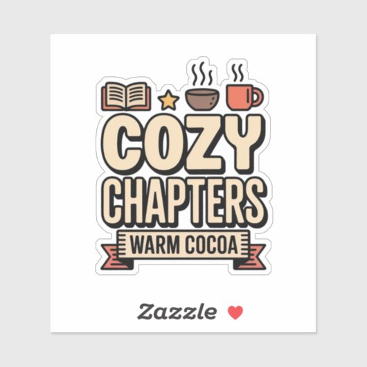 Cozy Chapters Warm Cocoa Holiday Sticker (Vel)