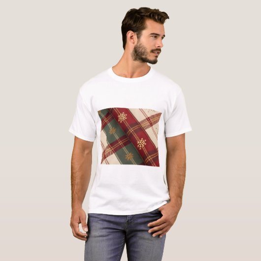 Cozy Checked Holiday Pattern T-shirt (Voorkant volledig)