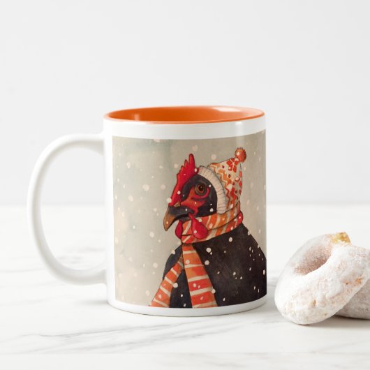 Cozy Chicken met Knit Pet Holiday Mok (Met donut)
