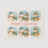 Cozy Christmas Animals Tissue Paper Tissuepapier (Voorkant)