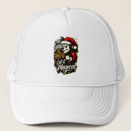 Cozy Christmas Bear DJ Knit Beanie Hat Trucker Pet