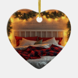 Cozy Christmas Bedroom Ornament | Warm Holiday