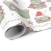 Cozy Christmas Book Lover Wrapping Paper Cadeaupapier (Rol Hoek)