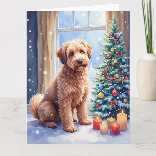 Cozy Christmas Bouvier des Flandres Art Kaart (Voorkant)