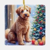 Cozy Christmas Bouvier des Flandres Art Keramisch Ornament (Voorkant)
