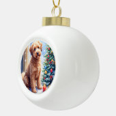 Cozy Christmas Bouvier des Flandres Art Keramische Bal Ornament (Rechts)