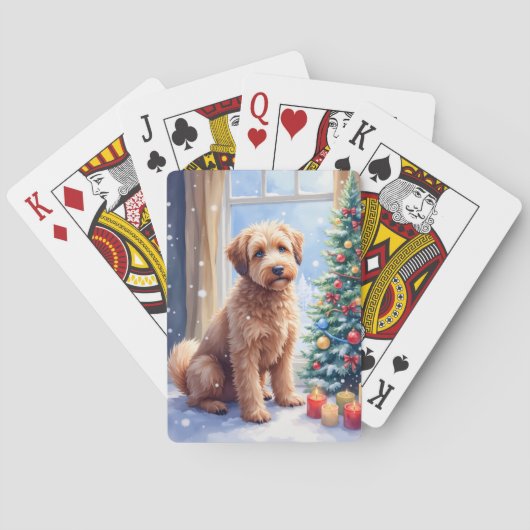 Cozy Christmas Bouvier des Flandres Art Pokerkaarten (Achterkant)