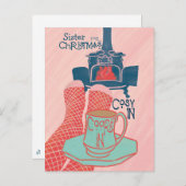 Cozy Christmas by the Fire Feestdagenkaart (Voorkant / Achterkant)