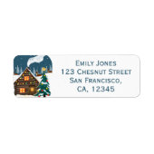 Cozy Christmas Cabin Etiket (Voorkant)