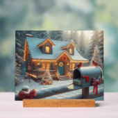 Cozy Christmas Cabin Winter Wonderland Acryl Bord (Neutraal)
