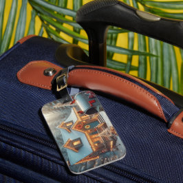 Cozy Christmas Cabin Winter Wonderland Bagagelabel