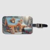 Cozy Christmas Cabin Winter Wonderland Bagagelabel (Voorkant (horizontaal))