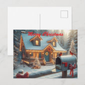 Cozy Christmas Cabin Winter Wonderland Feestdagenkaart (Voorkant / Achterkant)