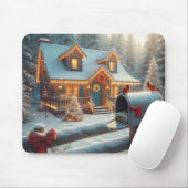 Cozy Christmas Cabin Winter Wonderland Muismat (Met muis)