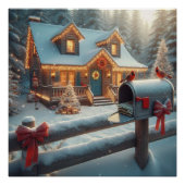 Cozy Christmas Cabin Winter Wonderland Perfect Poster (Voorkant)