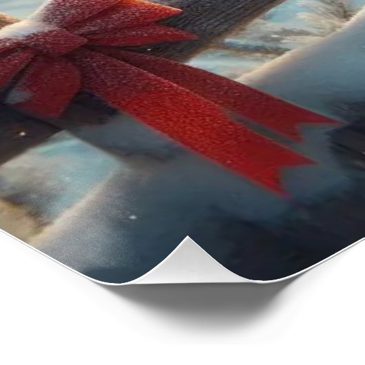 Cozy Christmas Cabin Winter Wonderland Perfect Poster (Hoek)