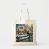 Cozy Christmas Cabin Winter Wonderland Tote Bag (Voorkant)