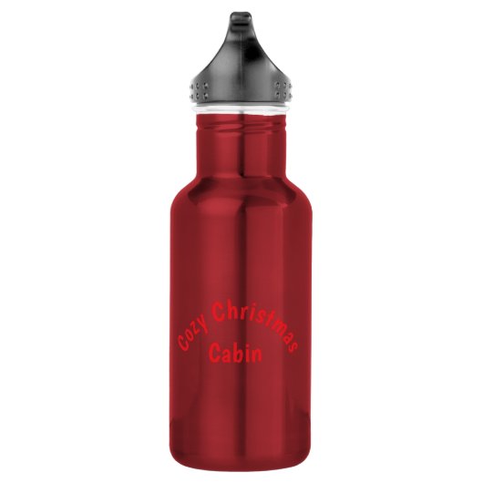 Cozy Christmas Cabin Winter Wonderland Waterfles (Rechts)