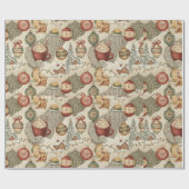 Cozy Christmas Cabin Wrapping Paper Cadeaupapier (Vlak)