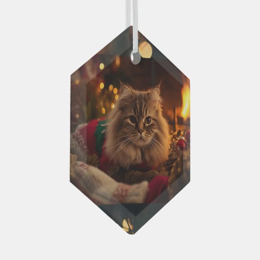 Cozy Christmas Cat Ornament (Voorkant Rechts)