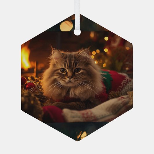 Cozy Christmas Cat Ornament  (Achterkant)