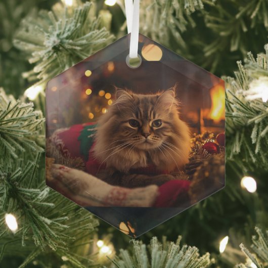 Cozy Christmas Cat Ornament  (Insitu)