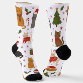 Cozy Christmas Cats Pattern Socks Sokken (Gebogen)