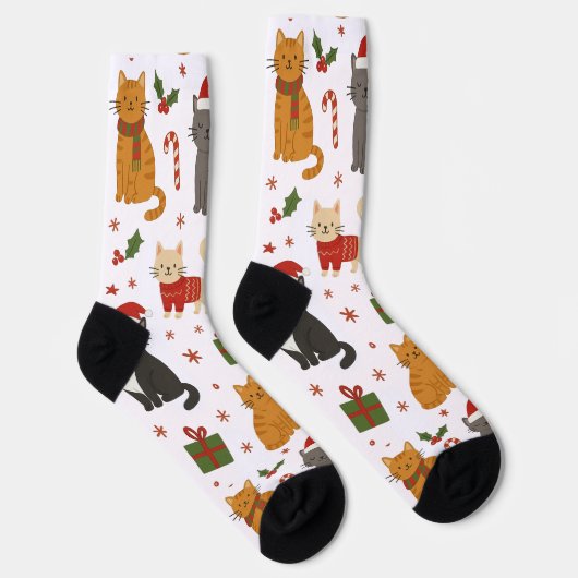 Cozy Christmas Cats Pattern Socks Sokken (Rechts)