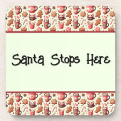 Cozy Christmas Cocoa and Gingerbread Pattern Bier Onderzetter (Voorkant)