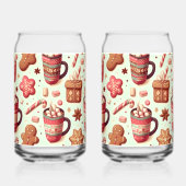 Cozy Christmas Cocoa and Gingerbread Pattern Blikvorm Glas (Rechts)