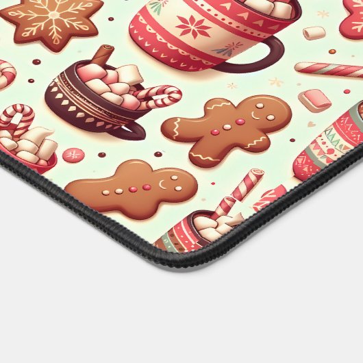 Cozy Christmas Cocoa and Gingerbread Pattern Bureaumat (Hoek)