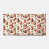 Cozy Christmas Cocoa and Gingerbread Pattern Bureaumat (Voorkant)