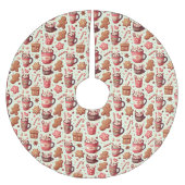 Cozy Christmas Cocoa and Gingerbread Pattern Kerstboom Rok (Voorkant)