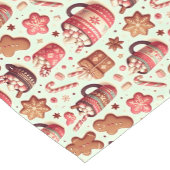 Cozy Christmas Cocoa and Gingerbread Pattern Korte Tafelloper (Hoek)
