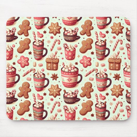 Cozy Christmas Cocoa and Gingerbread Pattern Muismat (Voorkant)