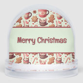 Cozy Christmas Cocoa and Gingerbread Pattern Sneeuwbol (Voorkant)