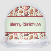 Cozy Christmas Cocoa and Gingerbread Pattern Sneeuwbol (Achterkant)