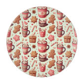 Cozy Christmas Cocoa and Gingerbread Pattern Snijplank (Voorkant)