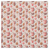 Cozy Christmas Cocoa and Gingerbread Pattern Stof (Swatch)