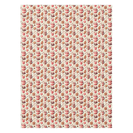 Cozy Christmas Cocoa and Gingerbread Pattern Tafelkleed (Voorkant)