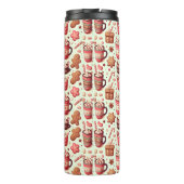 Cozy Christmas Cocoa and Gingerbread Pattern Thermosbeker (Achterkant)