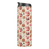 Cozy Christmas Cocoa and Gingerbread Pattern Thermosbeker (Geroteerd rechts)