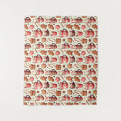 Cozy Christmas Cocoa and Gingerbread Pattern Wandkleed (Voorkant)