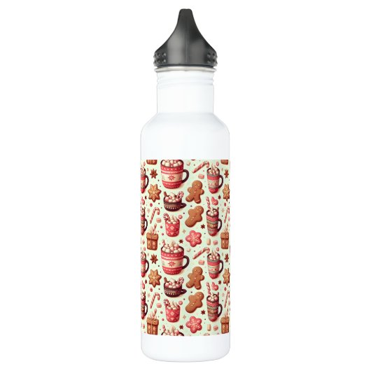 Cozy Christmas Cocoa and Gingerbread Pattern Waterfles (Links)