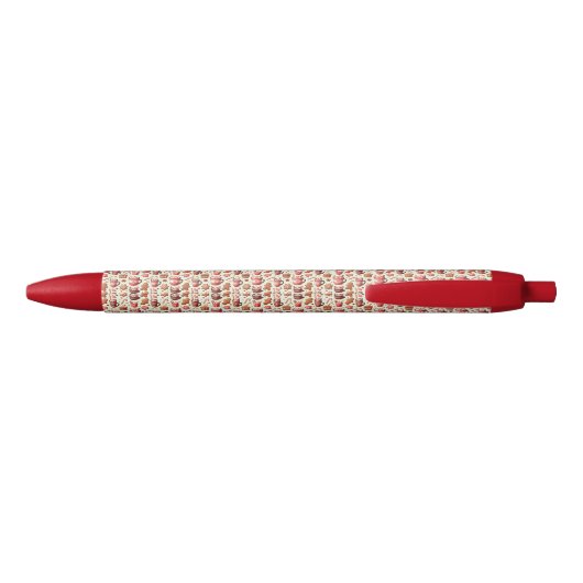 Cozy Christmas Cocoa and Gingerbread Pattern Zwarte Inkt Pen (Achterkant)
