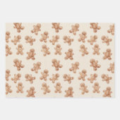 Cozy Christmas Cocoa Plaid Marshmallow Gingerbread Inpakpapier Vel (Voorkant 3)