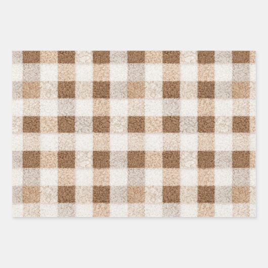 Cozy Christmas Cocoa Plaid Marshmallow Gingerbread Inpakpapier Vel (Voorkant)