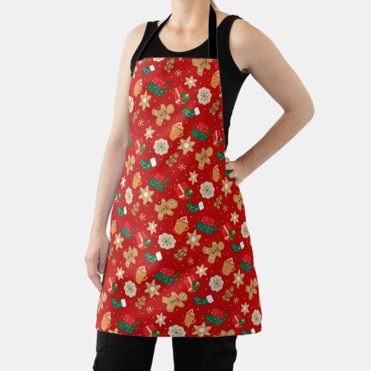 Cozy Christmas Cookies & Hot Cocoa Holiday Pattern Schort (Insitu)