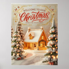 Cozy Christmas Cottage Poster