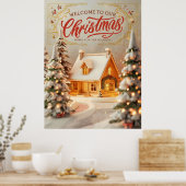 Cozy Christmas Cottage Poster (Keuken)